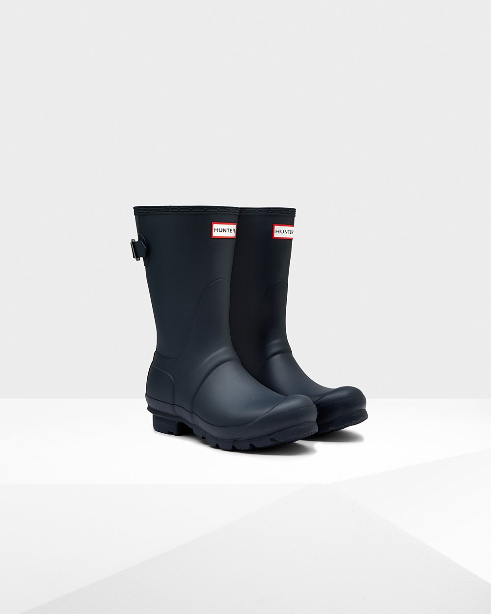 Women Hunter Original Back Adjustable | Short Rain Boots Navy | NZ-34597-LIDY